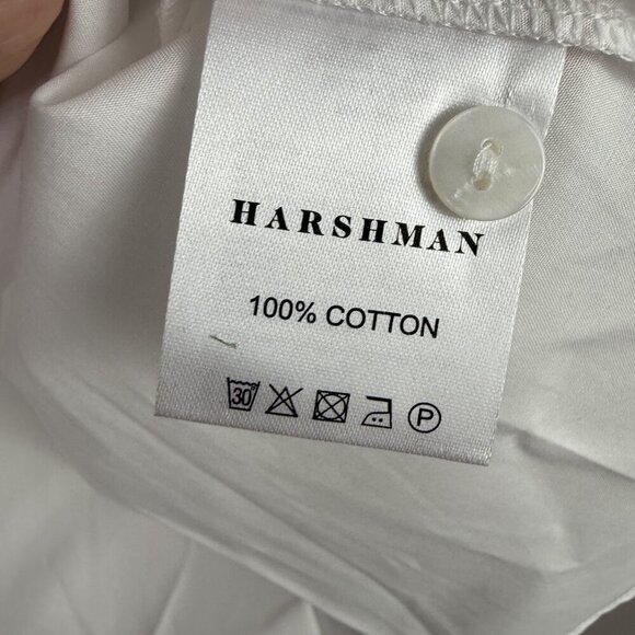 Anthro Harshman Zinnia Blouse Womens Medium White Flutter Sleeve Cotton Top New - Picture 8 of 9